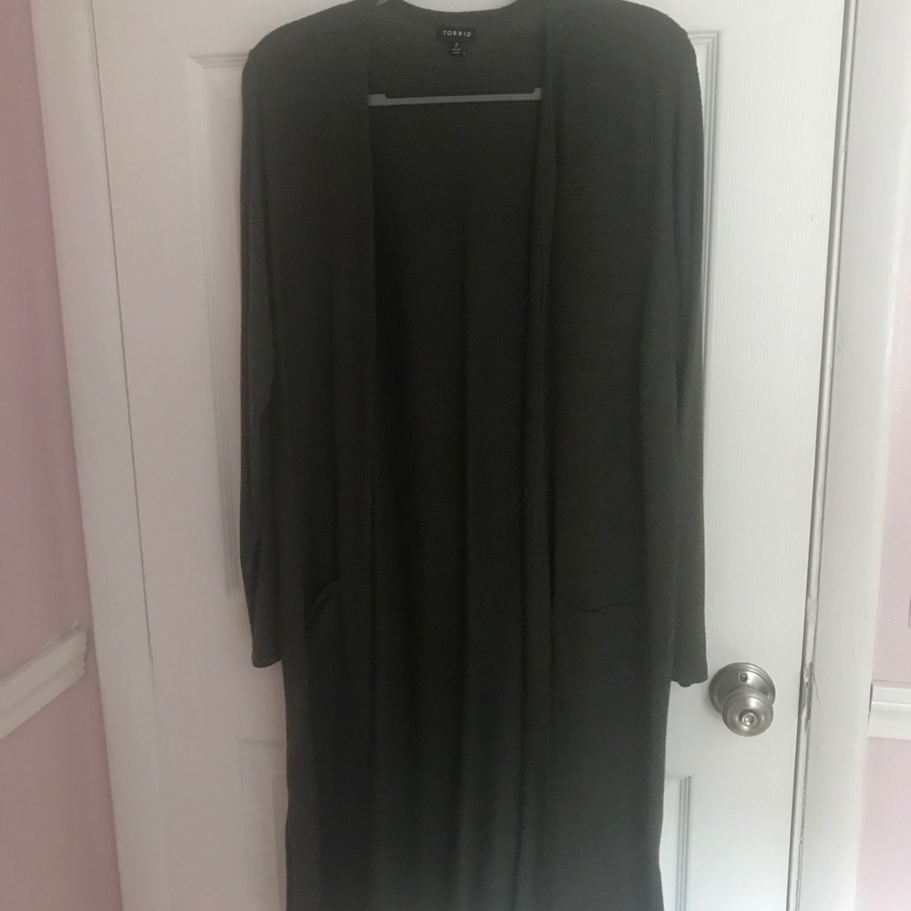 Calf length cardigan